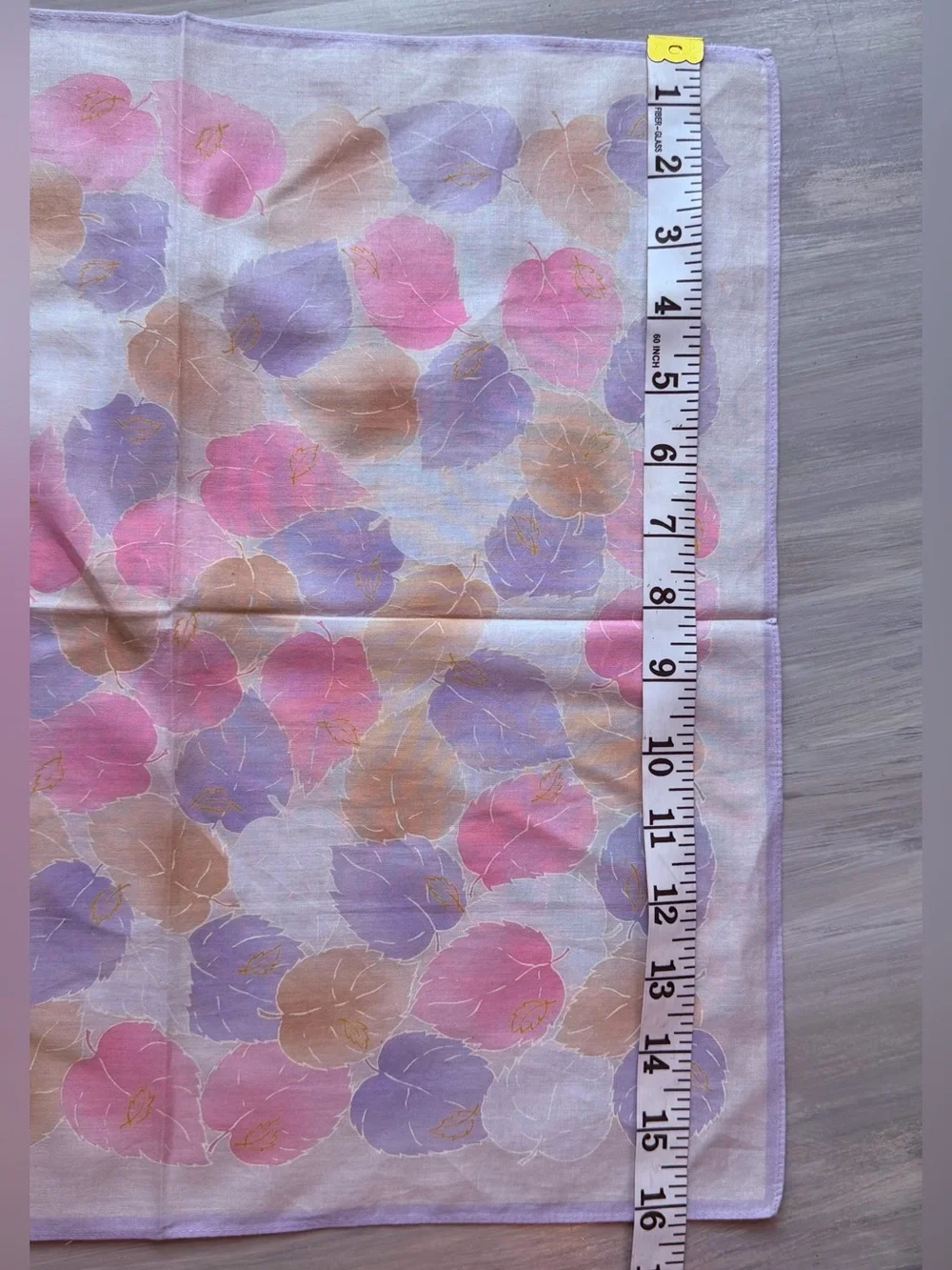 Pierre Balmain Paris scarf pastel leaf pattern handkerchief neckerchief bandana